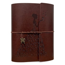 Photo Album Scrapbook Vintage Leather Cover 60 Pages Premium Black Paper Memory Book,Children Back to School Gifts,Wedding Anniversary Presents,Chrismas Gifts,Birthday Gifts (Butterfly Girl)