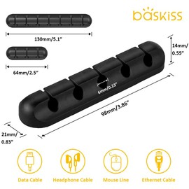 Cable Clips, 3 Packs Cord Management Organizer, Silicone Adhesive Hooks, Wire Cord Holder for Power Cords and Charging Accessory Cables, Mouse Cable, PC, Office and Home (7, 5 and 3 Slots)