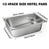 West Bay 4 Pack 1/3 Hotel Pan with Lids, 4''