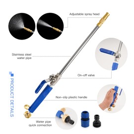 Geichan 2024 Upgraded Jet Nozzle Power Washer for Garden Hose,Hydro Jet Power Washer Tools with 3 Hose Nozzles, 2-in-1 High Pressure Washer Wand Attachments for Car Garden Watering Window Pet Washing