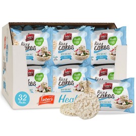LEIBERS Rice Cakes On the Go Snack Pack – 32 Packs - Made with Brown Rice, Sea Salt, 5 Thin Cakes Per Pack - Kosher, Vegan, Wheat and Gluten-Free
