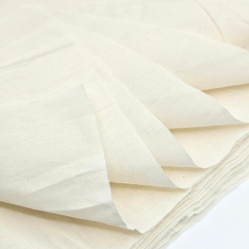 Muslin Fabric Unbleached, 100% Cotton, 5 Yards x 62" Wide