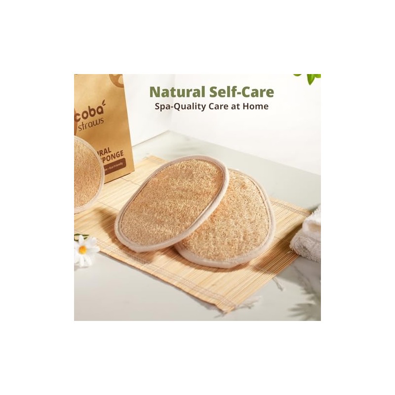 Esponja exfoliante corporal de lufa natural Coba Straws | Esponja