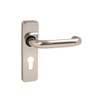 VIBE Round Bar Lever Euro on Polished Anodised Aluminium Door