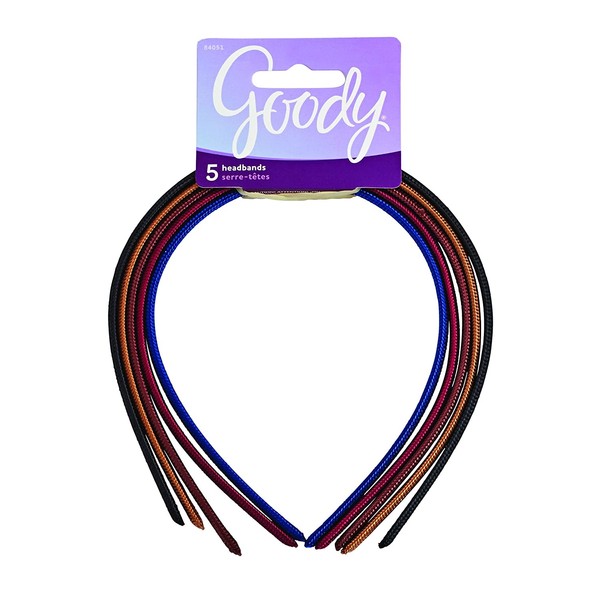Goody Women's Classics Shoestring Fabric Headband, 5 Count