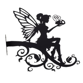 Sosoport Outdoor Metal Flower Fairy Sculpture Garden Decor for Lawn Backyard Unique Rustic Tree Ornaments Weather Resistant Artistic