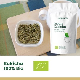 Kukicha Tea Organic 100g (50 Cups) | Japanese Green Loose Leaf Tea | Low Caffeine, High Antioxidants REPLANTEA