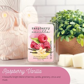 Clean Soy Blend Wax Melts Candle Decor with 50  including holiday favorite fragrances, smokeless fragrance for your home   Freshener Scented - Scent: Raspberry Vanilla