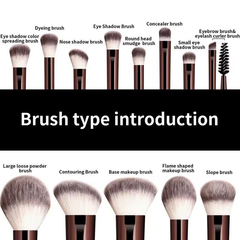 13-Piece Makeup Brush Set for Everyday Cosmetic Application – Wool
