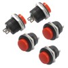 uxcell A12081400ux0336 5 x Momentary SPST NO Red Round Cap