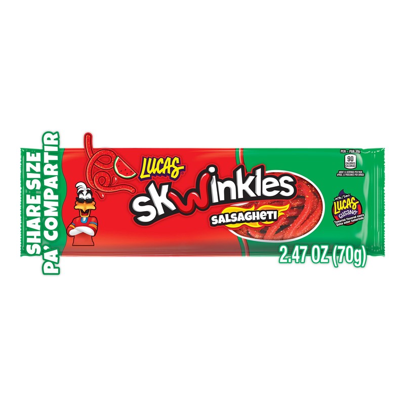 Lucas Salsagheti Watermelon Flavored Sweet & Hot Candy Strips and