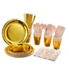 YAOSHENG 8 piece set of party tableware, gold dot party