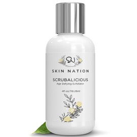 Exfoliating Face Scrub, Facial Wash - Made With Organic Natural Ingredients, Glycolic Acid, Jojoba Beads, Aloe Vera, Tea Tree, MSM, Effective Anti Aging Anti Wrinkle. Skin Nation by Michelle Stafford