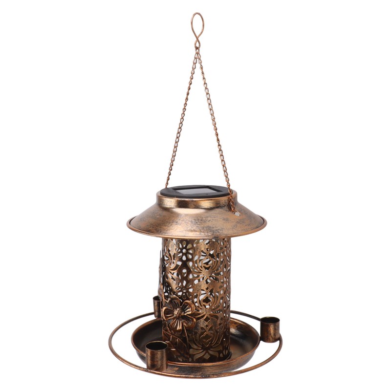 Solar Bird Feeder for Outdoors Hanging IP65 Waterproof Warm Light