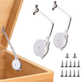 2 Pack | Toys Box Hinges Soft Close - HBL’ Lid Support Chest Hinges for Wooden Toy Box, Cedar, Storage Trunk & Benches, Made of Zinc Alloy, Safety & Heavy Duty.