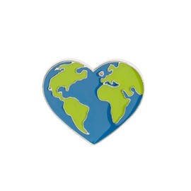 Earth World Love Heart Eco Climate Change Peace Recycle Ocean Enamel Colour Pin Badge