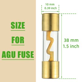 SIGANDG 50A AGU Fuse Gold Plated Glass Car Audio for Car Auto Marine Audio Stereo Amplifier Power Protection (Pack of 5)