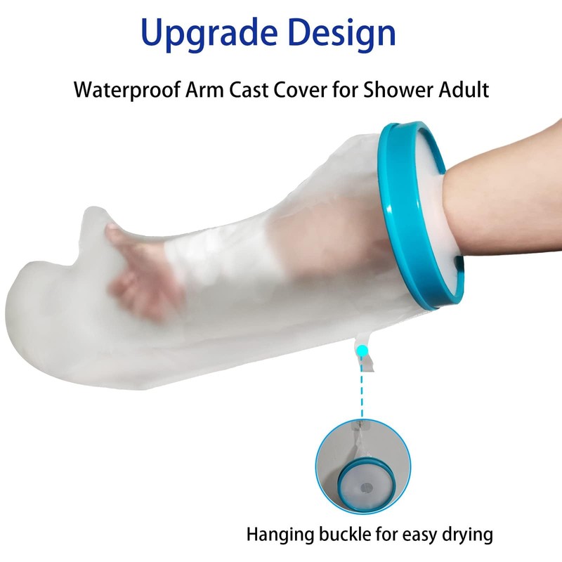 Tideshake 100% Waterproof Cast Covers for Shower Arm Adult, Reusable