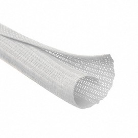 MGI SpeedWare Braided Split-Sleeve White Wire Loom for High-Temperature Automotive Harness and Home Cable Management 25 feet (1/8")