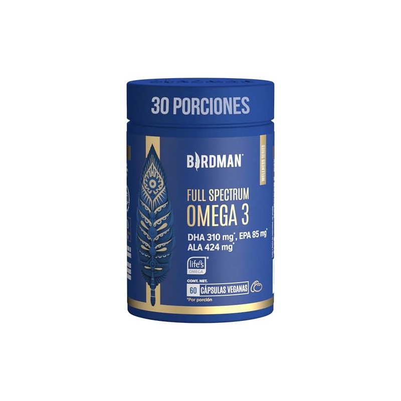 Birdman Full Spectrum Omega Vegano Algas Aceite Linaza 100 Vegetal