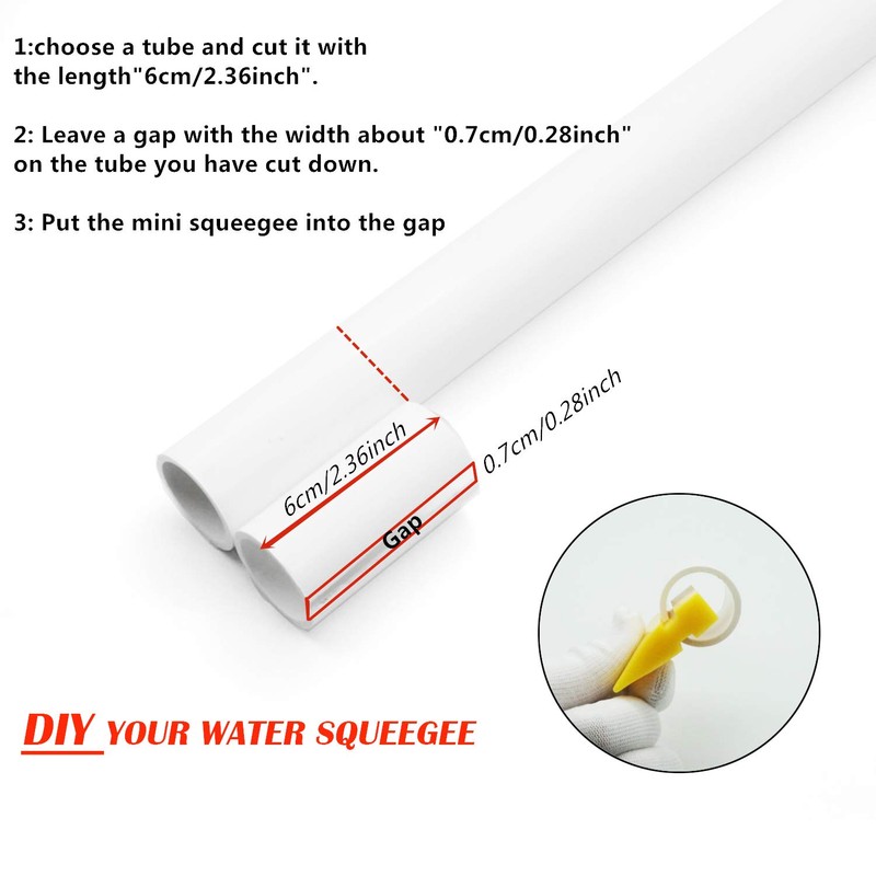 CARTINTS 2Inch Water Glass Wiper Water Blade Rubber Mini Squeegee