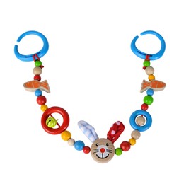 Eichhorn - Baby pram chain with rabbit motif, 50 cm long, made from 100% FSC certified beech wood, suitable for children from the first months of life