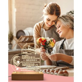 DJLLA Gifts for Mum Birthday Gift Mother's Day Gift for Mum Night Light with Warm White Light Lamp Christmas Gifts for Mum Best Mum Gift