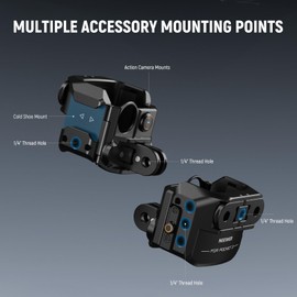 Neewer Pocket 3 Cage, Aluminum Alloy Gimbal Camera Video Recording Rig with Action Camera Accessory Adapter 1/4" Threads Compatible with DJI Osmo Pocket 3 Creator Combo, No Assembly Needed, AC009