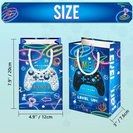 WERNNSAI Video Game Party Gift Bags - 16 PCS Gaming Birthday Party Supplies Gift Goodie Bags with Handles for Boys Kids Game Theme Party Decorations Family Gaming Night Baby Shower