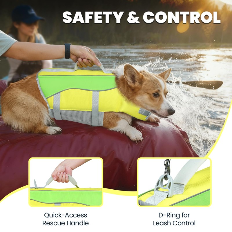 VIVAGLORY Front Float Dog Life Vest, Dog Life Jacket for