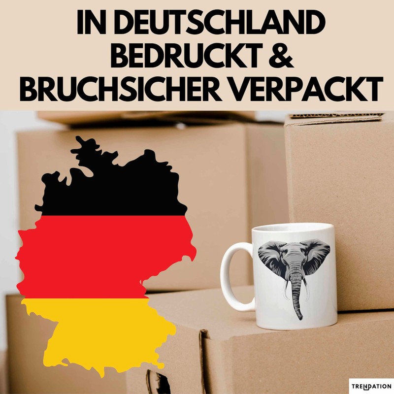 Elefant Tier Tasse Geschenk Lustige Geschenkidee Spruch (Weiß)