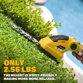 ZEGJAW 7.2V Cordless Hedge Trimmer & Grass Shears, 2 in 1 Electric Handheld Shrub Trimmer, Lightweight Rechargeable Bush Trimmers for Yard, Lawn, Garden