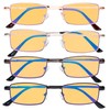Eyekepper 4 Pack Reading Glasses Blue Light Blocking Memory Titanium