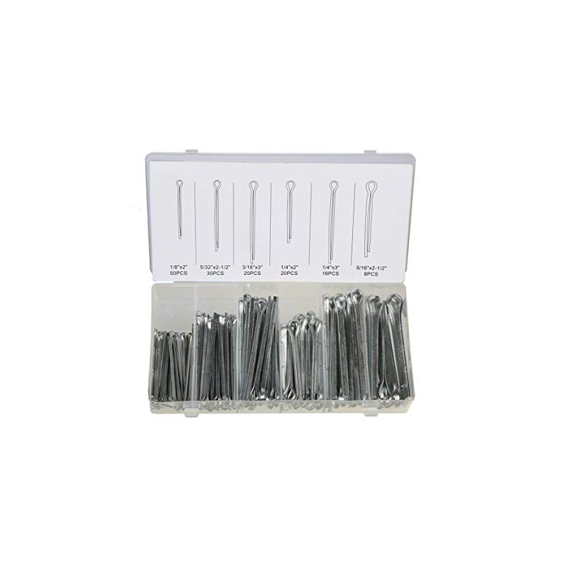 144PC Large Assorted Cotter Pins Extra Large Pin Assortment Cotter