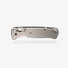 Flytanium Classic Titanium Knife Scales Compatible with Benchmade Bugout Knife, EDC Knife Upgrade Handle Scales (Titanium Stonewash)