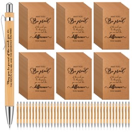 Ctosree 96 Pcs Employee Appreciation Gifts A5 Motivational Notebooks 8.3 x 5.5 Inch, Bamboo Pen Thank You Gifts Notepad Bulk for Coworker Teacher Thanksgiving School Office Supplies(Inspirational)