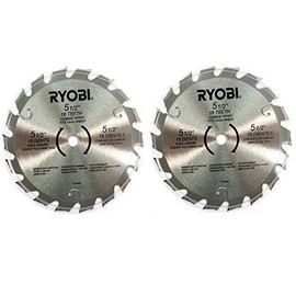 (2) Ryobi 5 1/2" 18 Tooth Carbide-Tipped Circular Saw Blades Fit 10mm Arbor