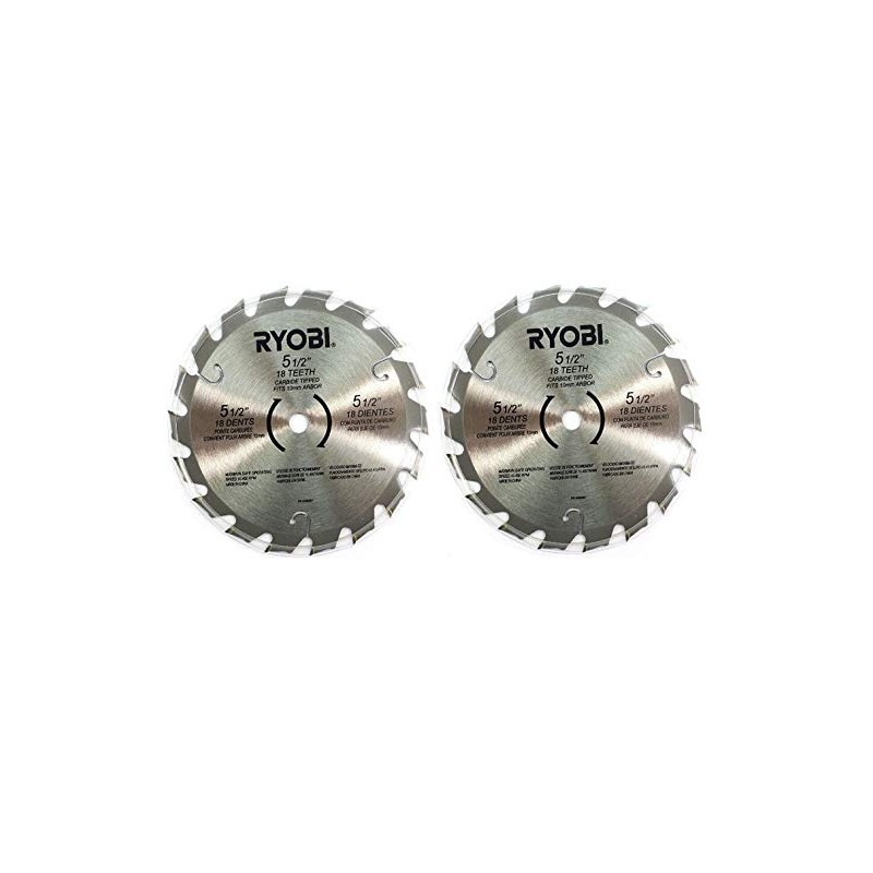 (2) Ryobi 5 1/2" 18 Tooth Carbide-Tipped Circular Saw Blades