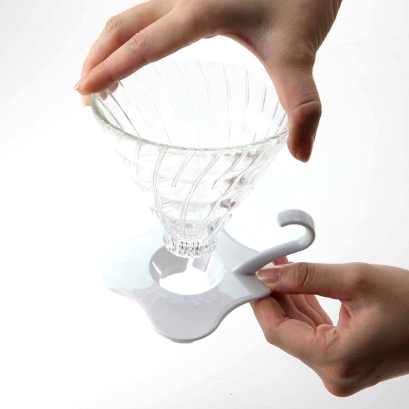 HARIO V60 Glass Coffee Filter Holder, Glass, Black, Size 3