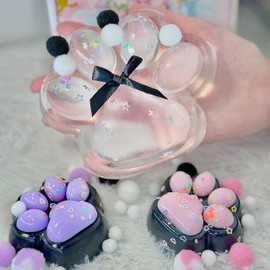 Pawfect Tail 3 Pcs Taba Squishy Cat Paw Big 5 in Squeeze Toys, Large Transparent Cat Paw Squishy Toys Pack, Squeeze Toy for Chill and Stress Relief, Birthday Gift Present, Squeeze Toys for Adults