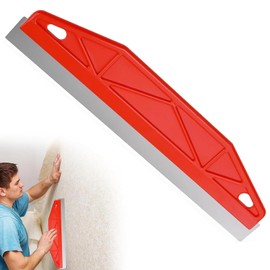 Paint Trim Guard 12 Inch Wallpaper Scraper Edge Painting Tool skirting Board Painting Tool Paint Shield Multi-Purpose Stainless Steel Perfect for Cutting in Precision Smearing Repairing (Red)