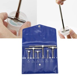 Telescopic Gauges Set, 6 Pieces, 8-150mm Measuring Range, Adjustable Inner Diameter, High Precision Telescopic T Bore Hole Gauge, Micrometer Measuring Tools, 0.1 Accuracy