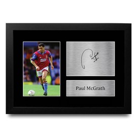 HWC Trading FR A4 Paul McGrath Aston Villa Gifts Printed Signed Autograph Picture for Football Fans and Supporters - A4 Framed