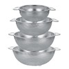 AKOLAFE Thickened Metal Colander with Handle Set of 4 Stainless