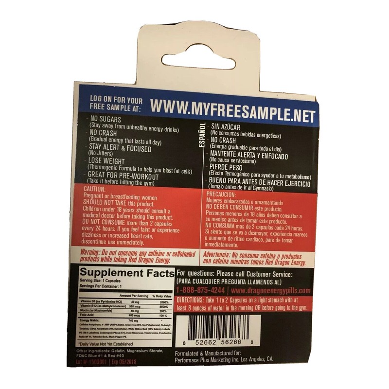 Red Dragon Energy Pills 48 Packs for Action Dated 5-18