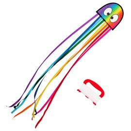 Wolkenstürmer® Mini Octopus (Rainbow) Children's Kite - Octopus Octopus Single Line Kite with Handle and 40 m Cord - 1-Line Kite & Flight Toy