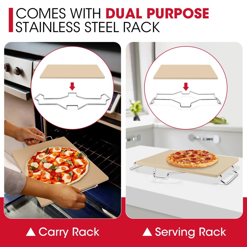 Unicook Pizza Stone for Oven and Grill, 16 x 14