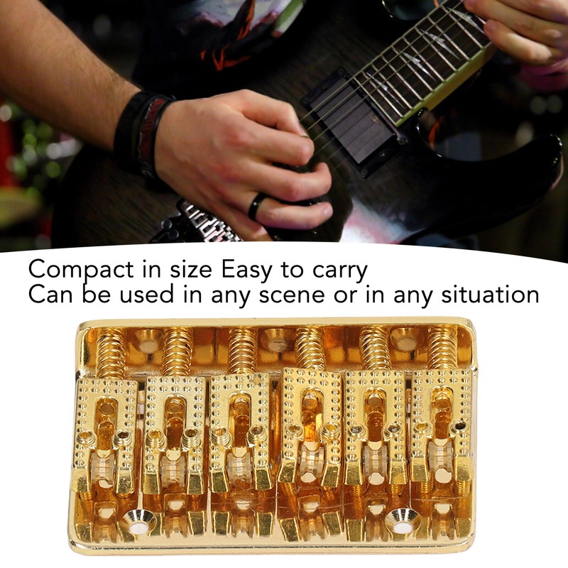 Electric Guitar Bridge 6 Strings 65mm Glossy Metal Guitar Hardtail