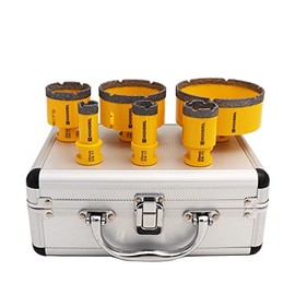 HIGHDRIL Diamond Drill bits kit with 5/8-11 for Porcelain Tile Ceramic Marble Brick Concrete Vacuum Brazed Hole Saw(20/25/35/50/75/100mm)