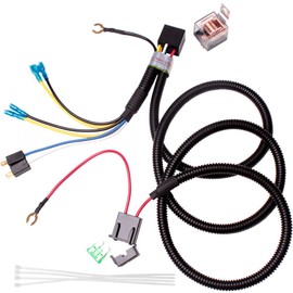 FARBIN Horn Harness, Single Horn to External Double Horn, General Purpose Horn Conversion Cable, 2 Branch Connectors, Bifurcated Harness, Easy Installation, Custom (12V, Dual Horn Deluxe Version Relay